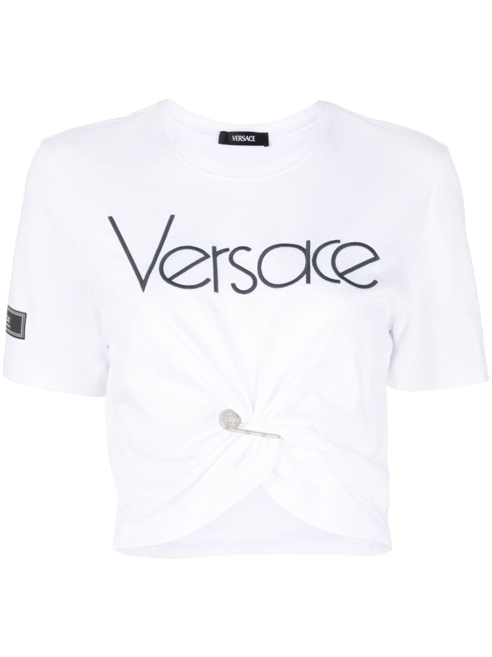 Versace Safety Pin cropped T-shirt - White von Versace