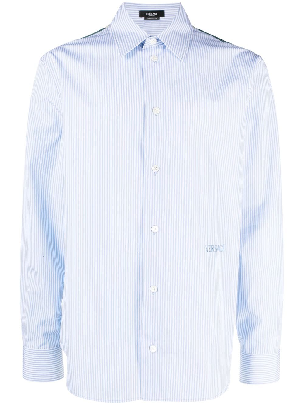 Versace Seashell Baroque striped shirt - Blue von Versace