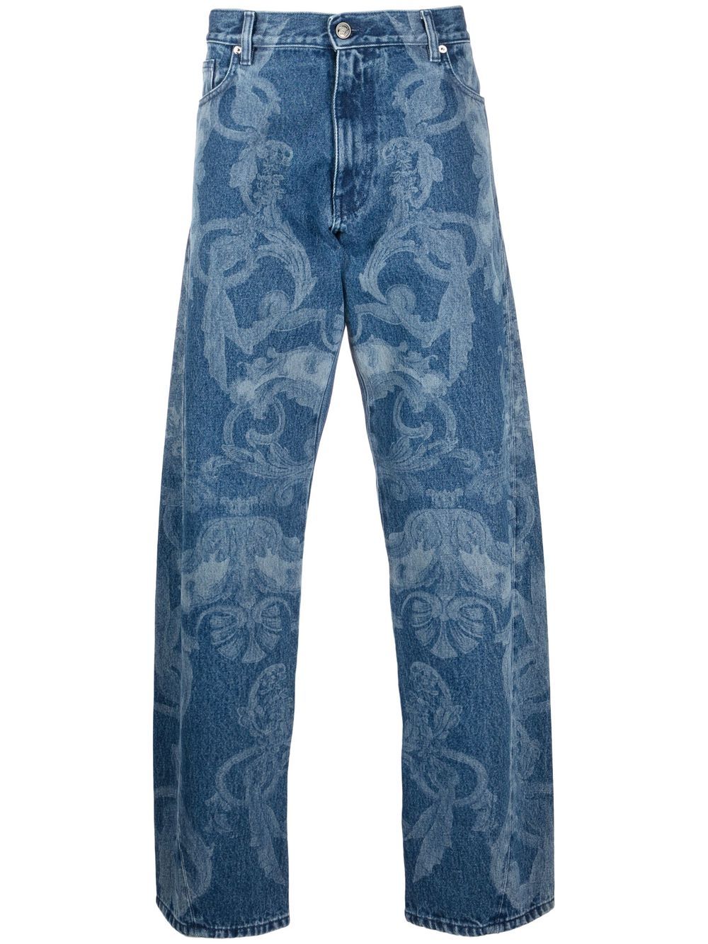 Versace Silver Baroque straight-leg jeans - Blue von Versace