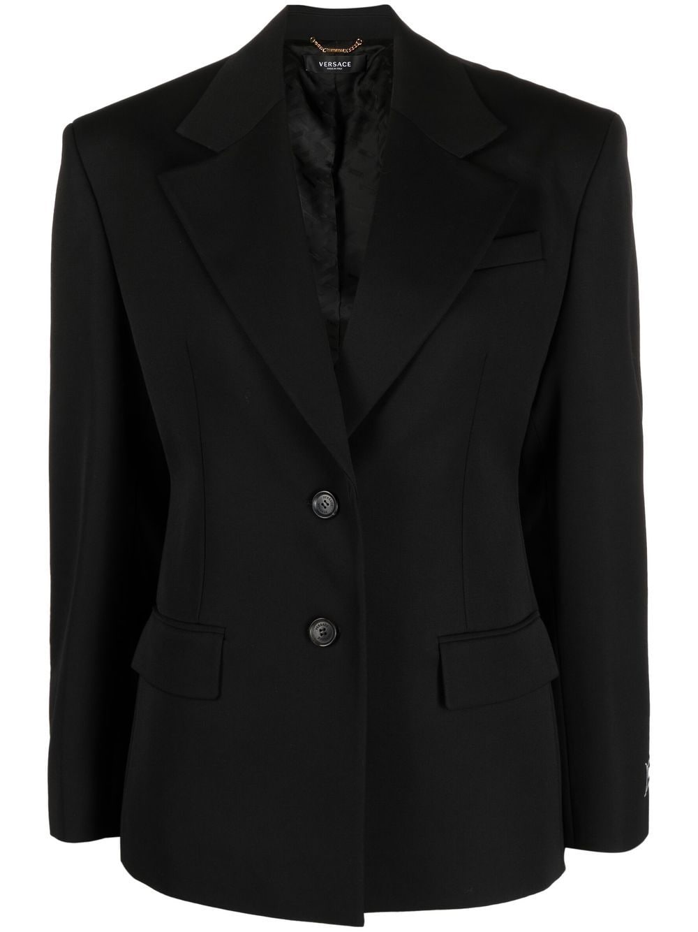 Versace Single-breasted wool blazer - Black von Versace