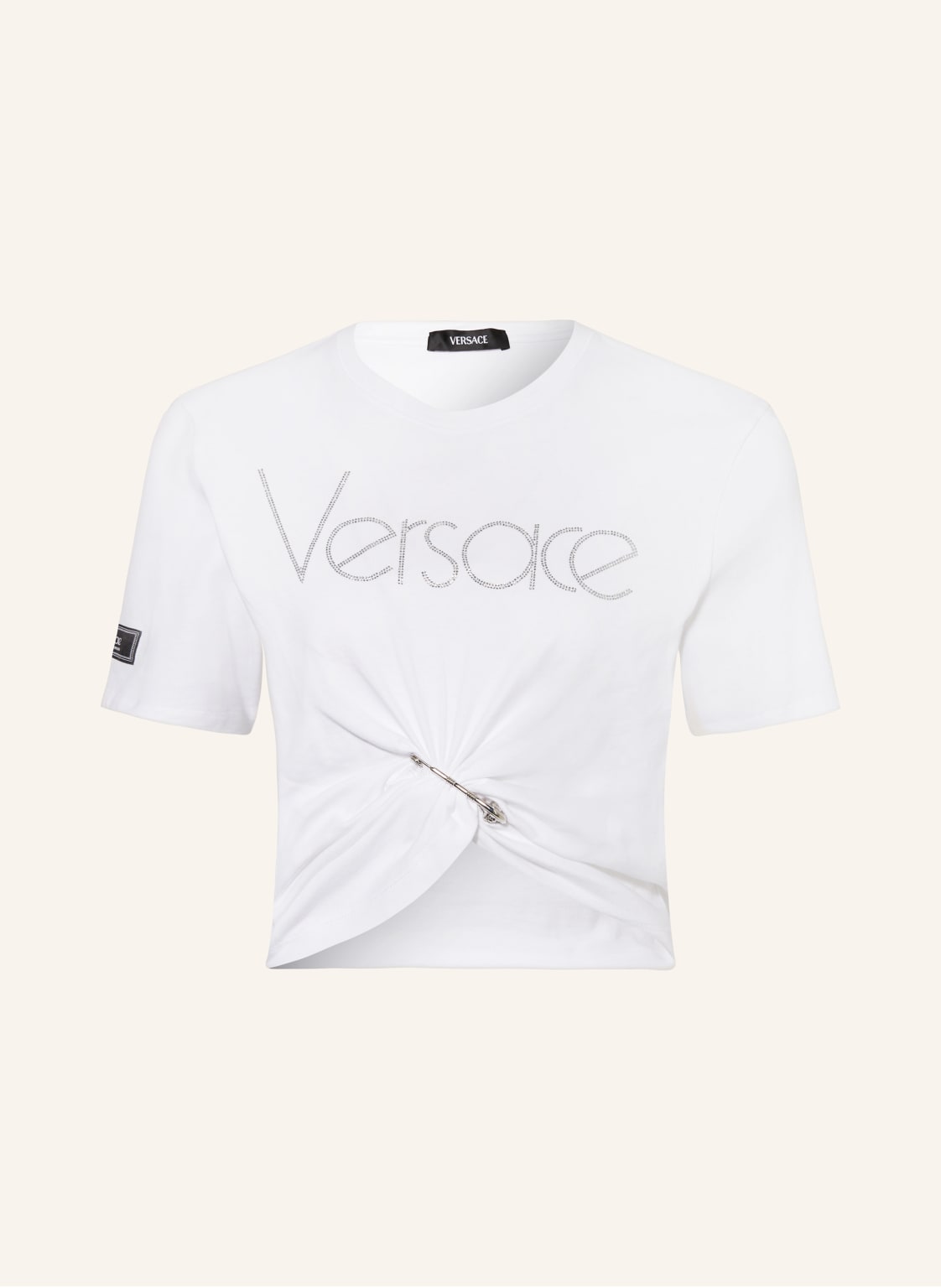 Versace T-Shirt Mit Schmucksteinen weiss von Versace