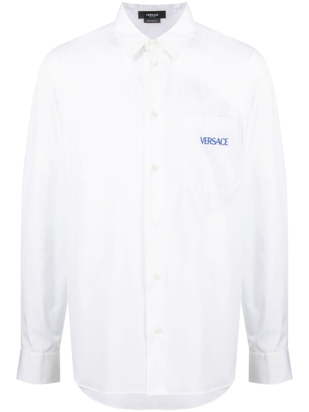 Versace The Column-print poplin shirt - White von Versace