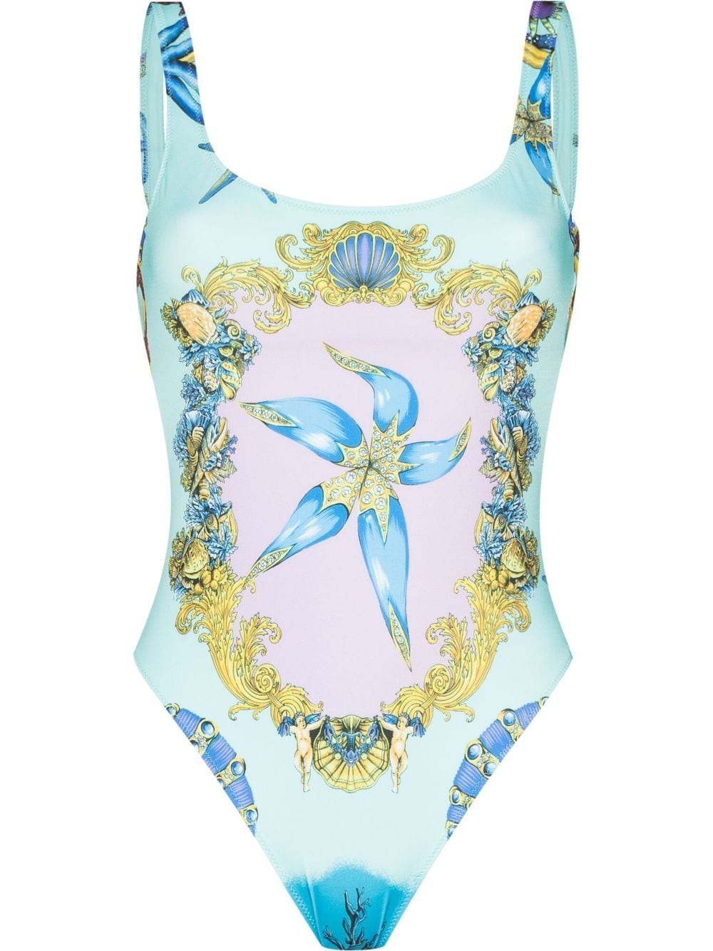 Versace Trésor de la Mer-print swimsuit - Blue von Versace