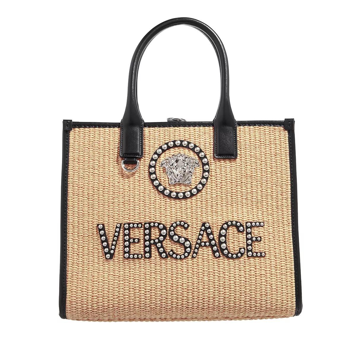 Versace Umhängetasche - La Medusa Small Shopper with Studs - Gr. unisize - in Beige - für Damen von Versace