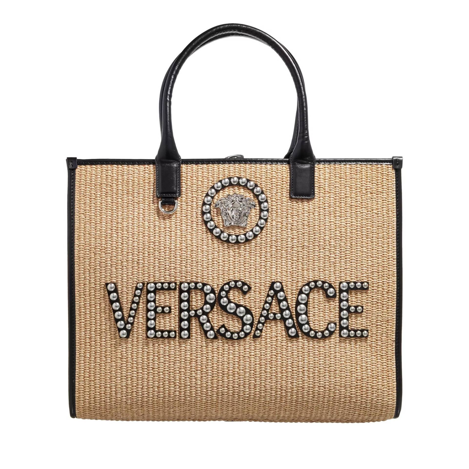 Versace Umhängetasche - Versace La Medusa Shopper with Logo - Gr. unisize - in Beige - für Damen von Versace