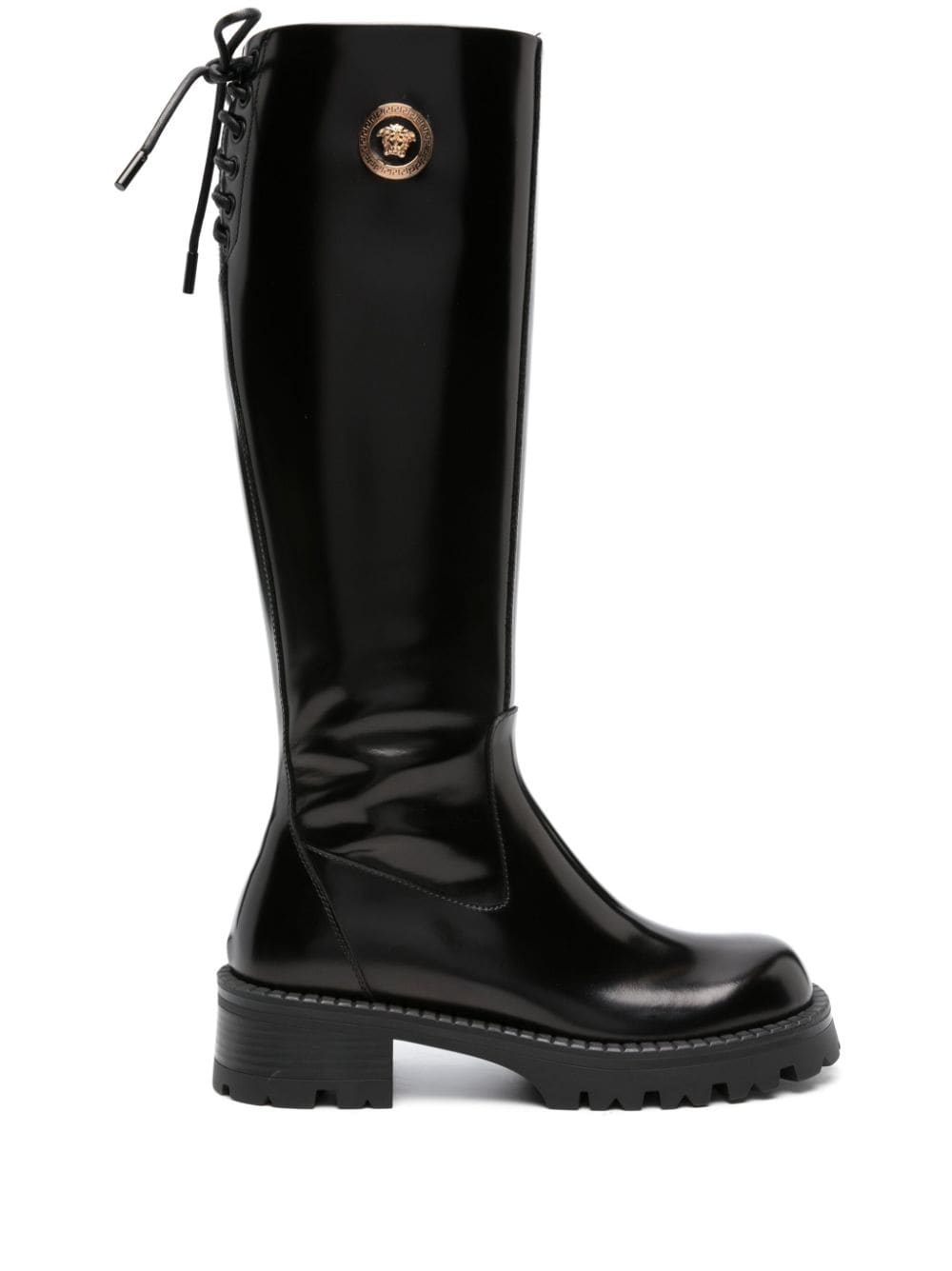Versace Alia leather knee-high boots - Black von Versace