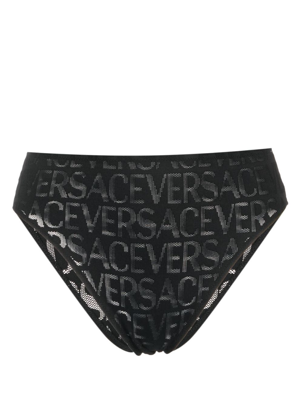 Versace Versace Allover high-waist mesh briefs - Black von Versace