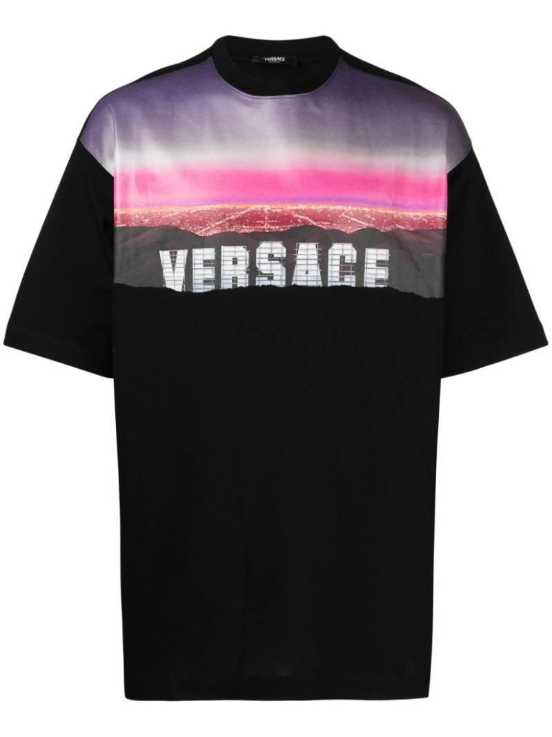 Versace graphic-print cotton T-shirt - Black von Versace