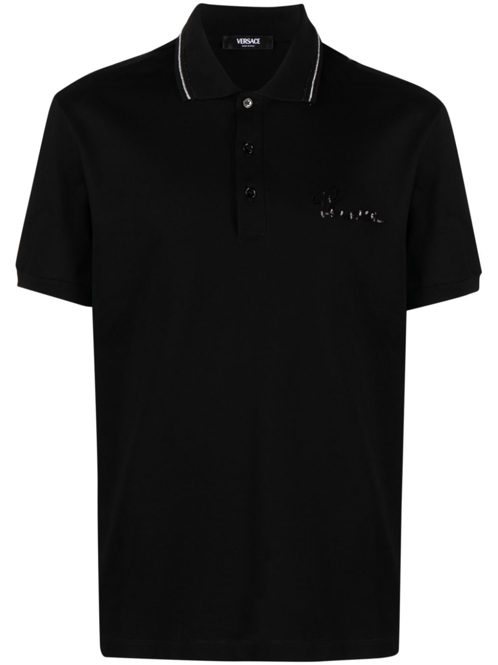 Versace Versace Nautical cotton polo shirt - Black von Versace