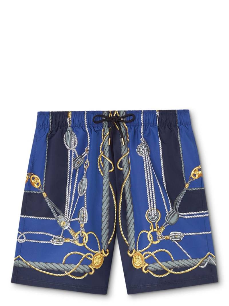 Versace Versace Nautical-print swim shorts - Blue von Versace