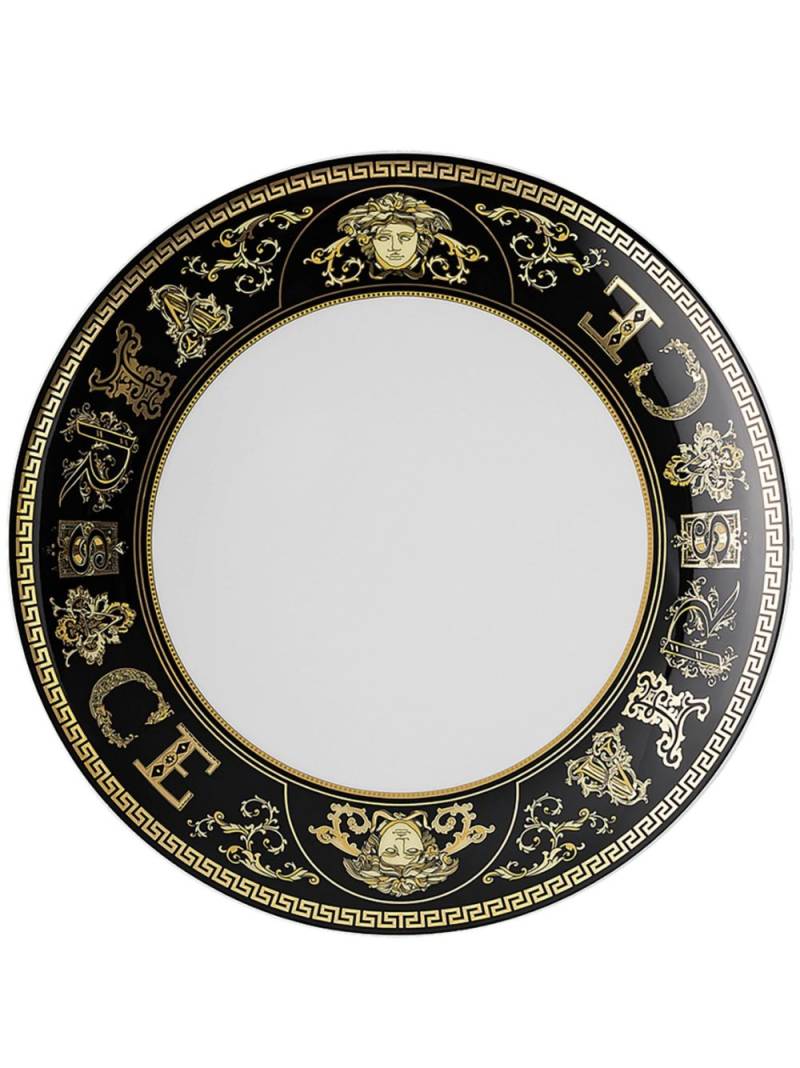 Versace Virtus Gala porcelain plate (20cm) - Black von Versace