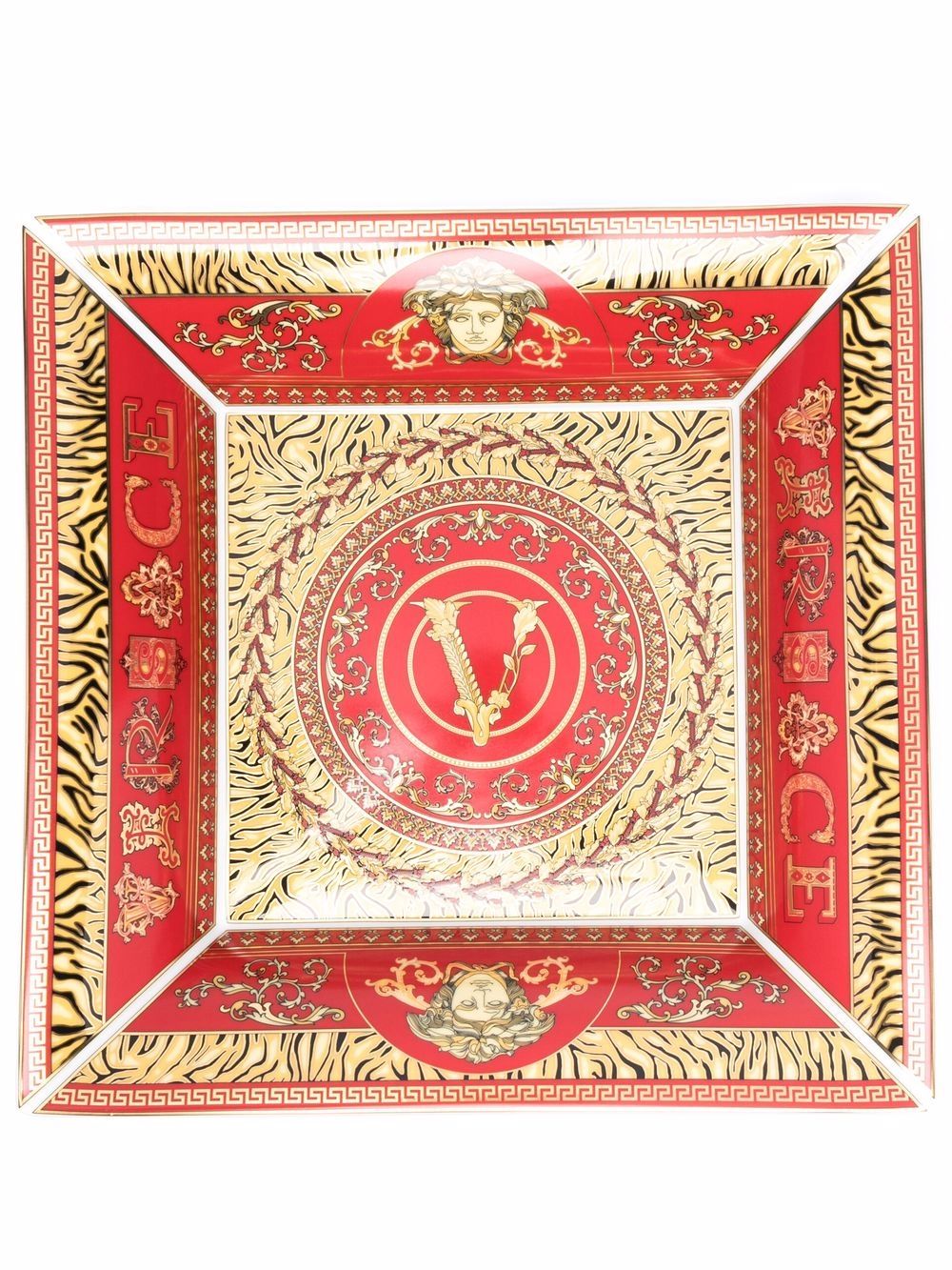 Versace Virtus Holiday 28cm square plate - Red von Versace