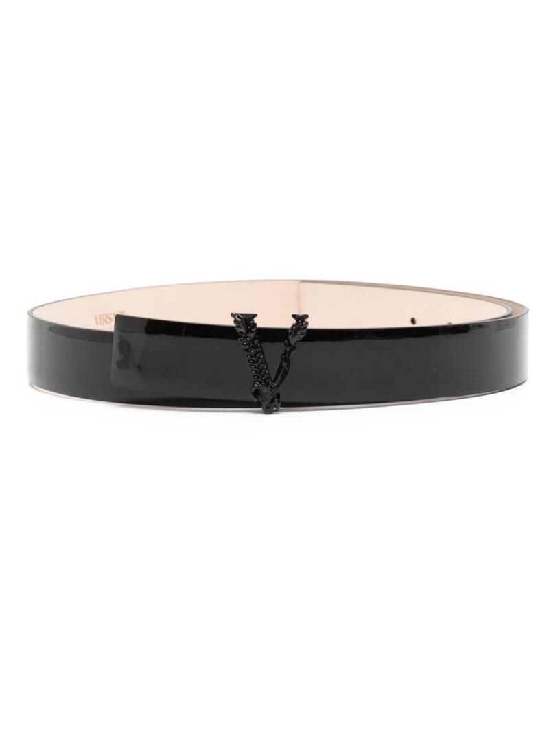 Versace Virtus patent-leather belt - Black von Versace