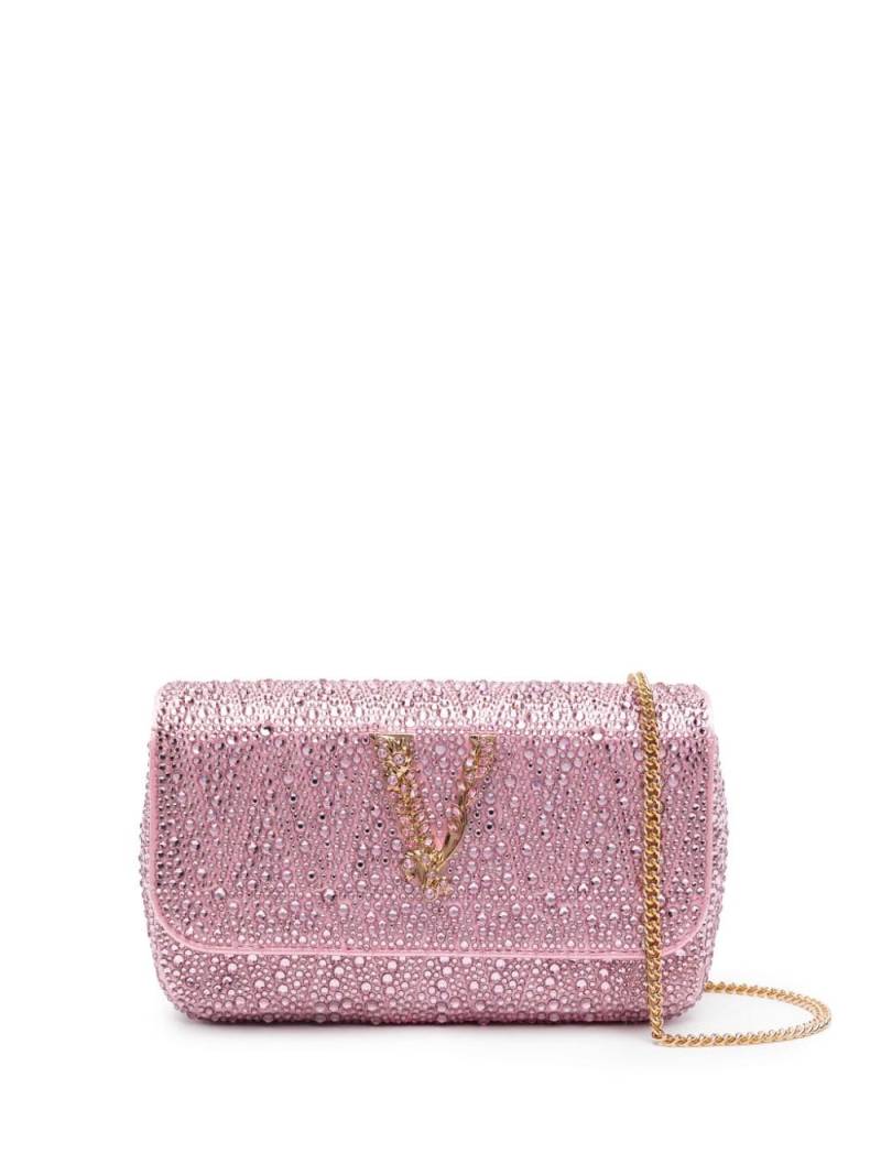 Versace Virtus rhinestone-embellished shoulder bag - Pink von Versace