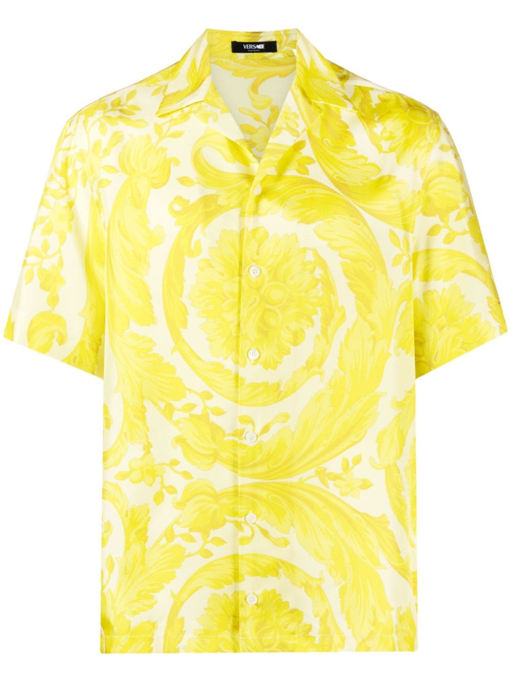 Versace Barocco-print silk shirt - Yellow von Versace