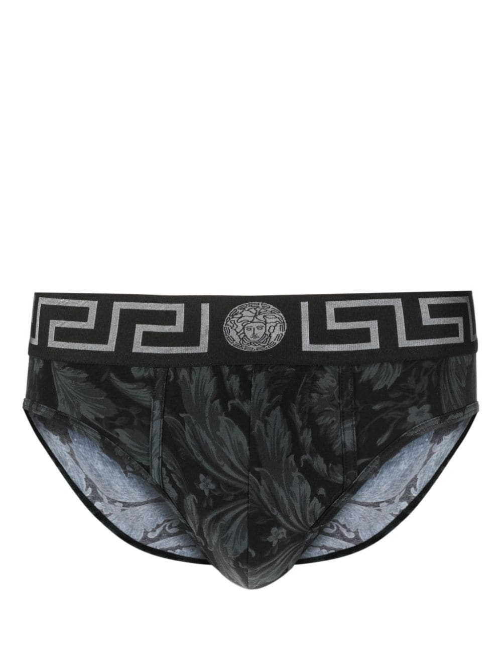 Versace Barocco-print cotton briefs - Black von Versace