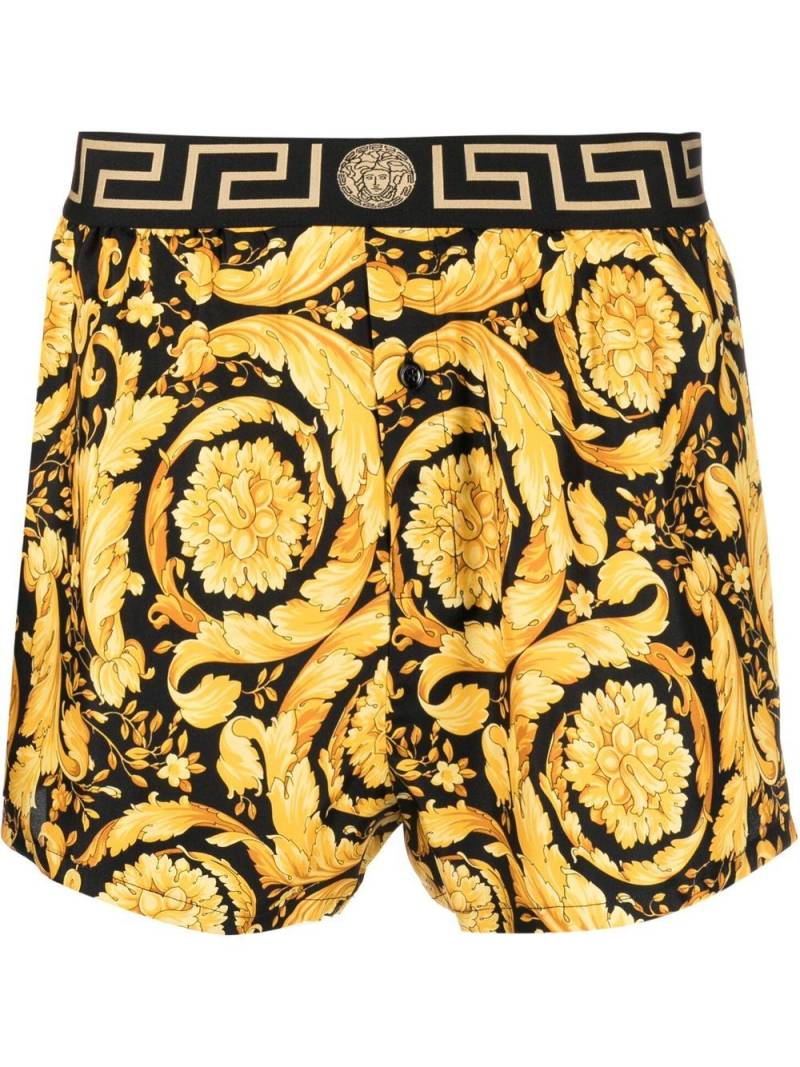 Versace Barocco silk pajama shorts - Yellow von Versace