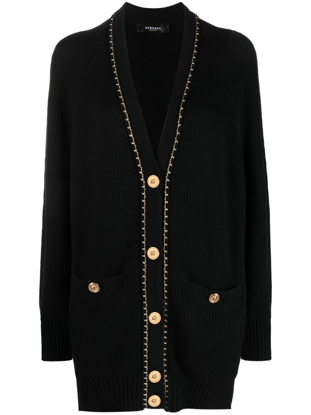 Versace button-fastening long-sleeve cardigan - Black von Versace