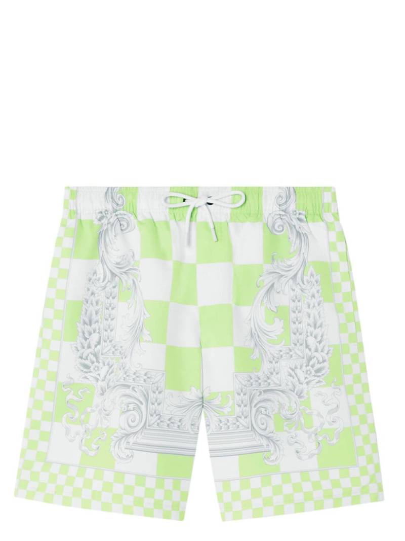Versace check-print swim shorts - Green von Versace
