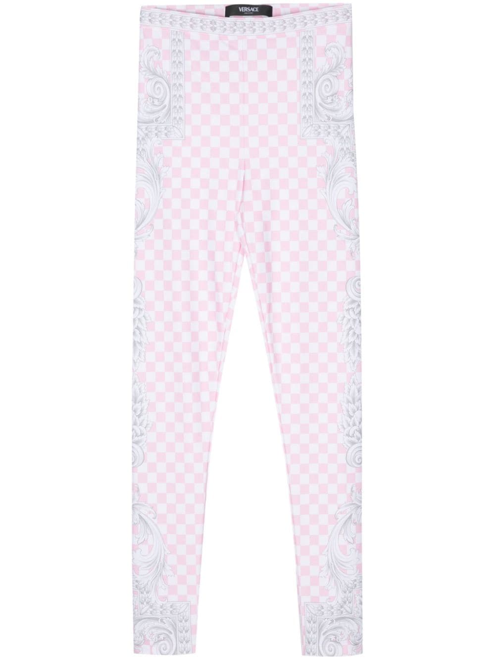 Versace checkerboard-pattern leggings - Pink von Versace