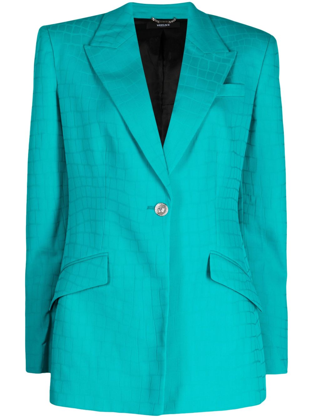 Versace crocodile-effect single-breasted blazer - Green von Versace