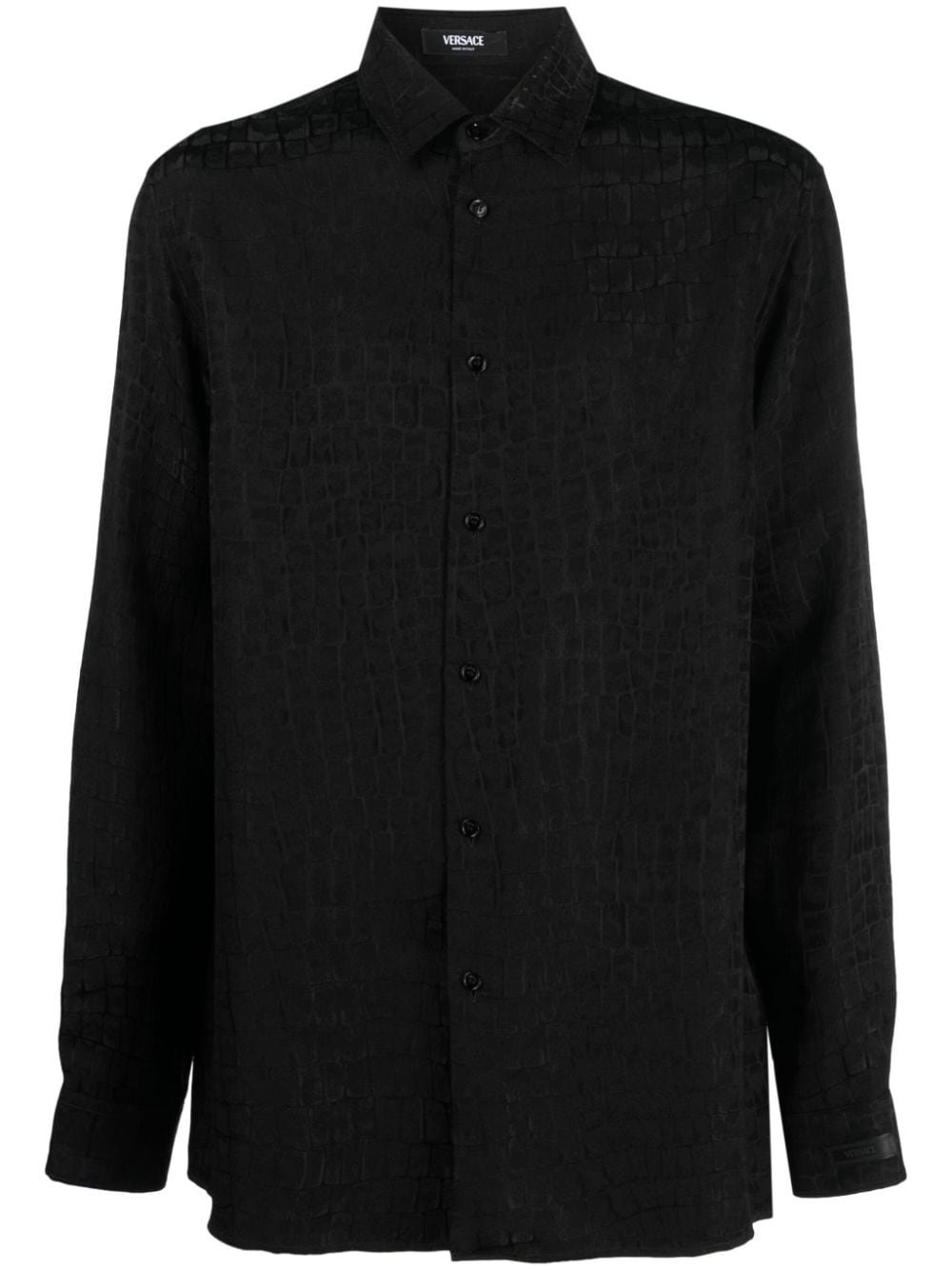 Versace crocodile jacquard pattern shirt - Black von Versace