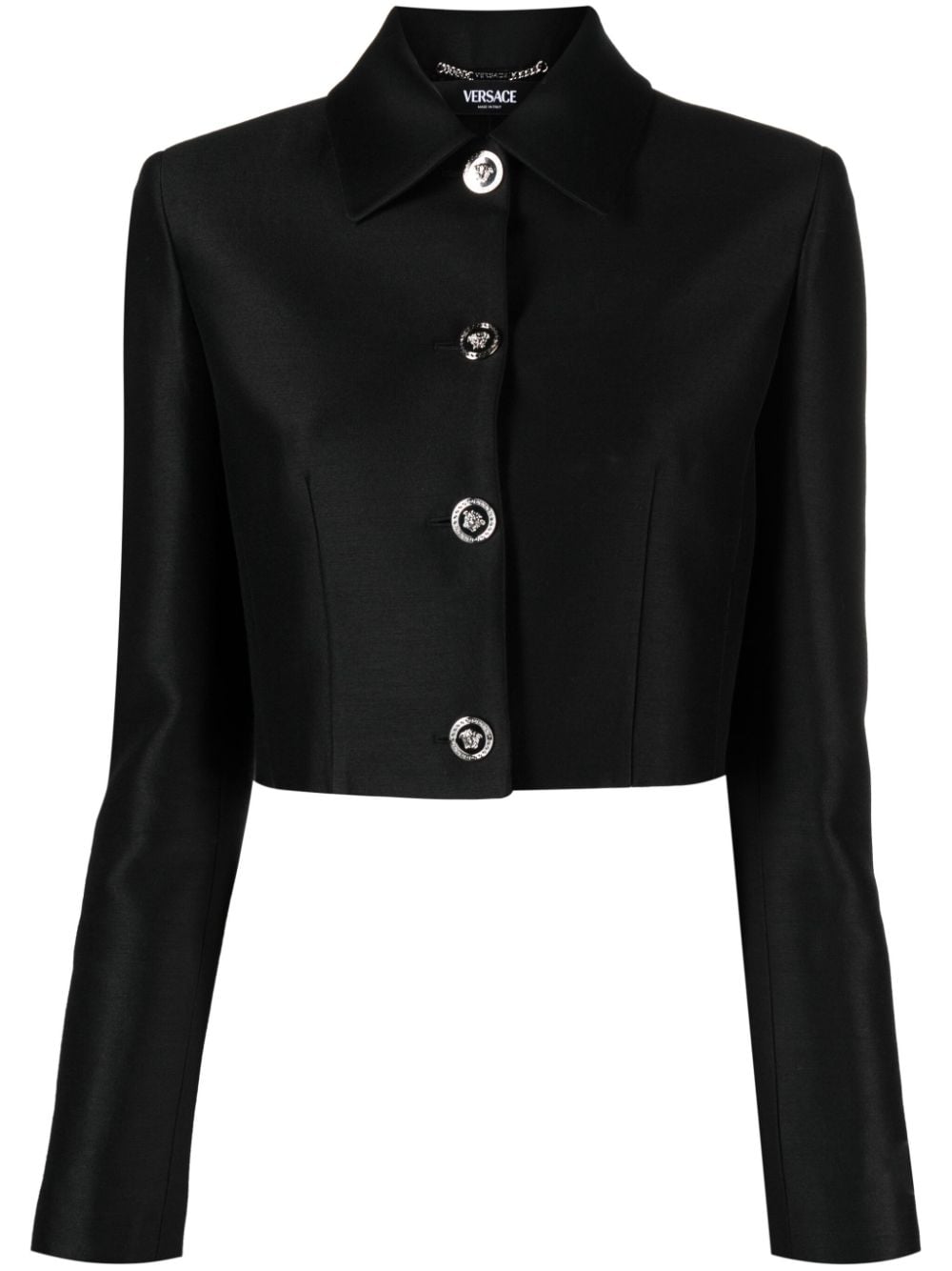 Versace cropped button-up jacket - Black von Versace