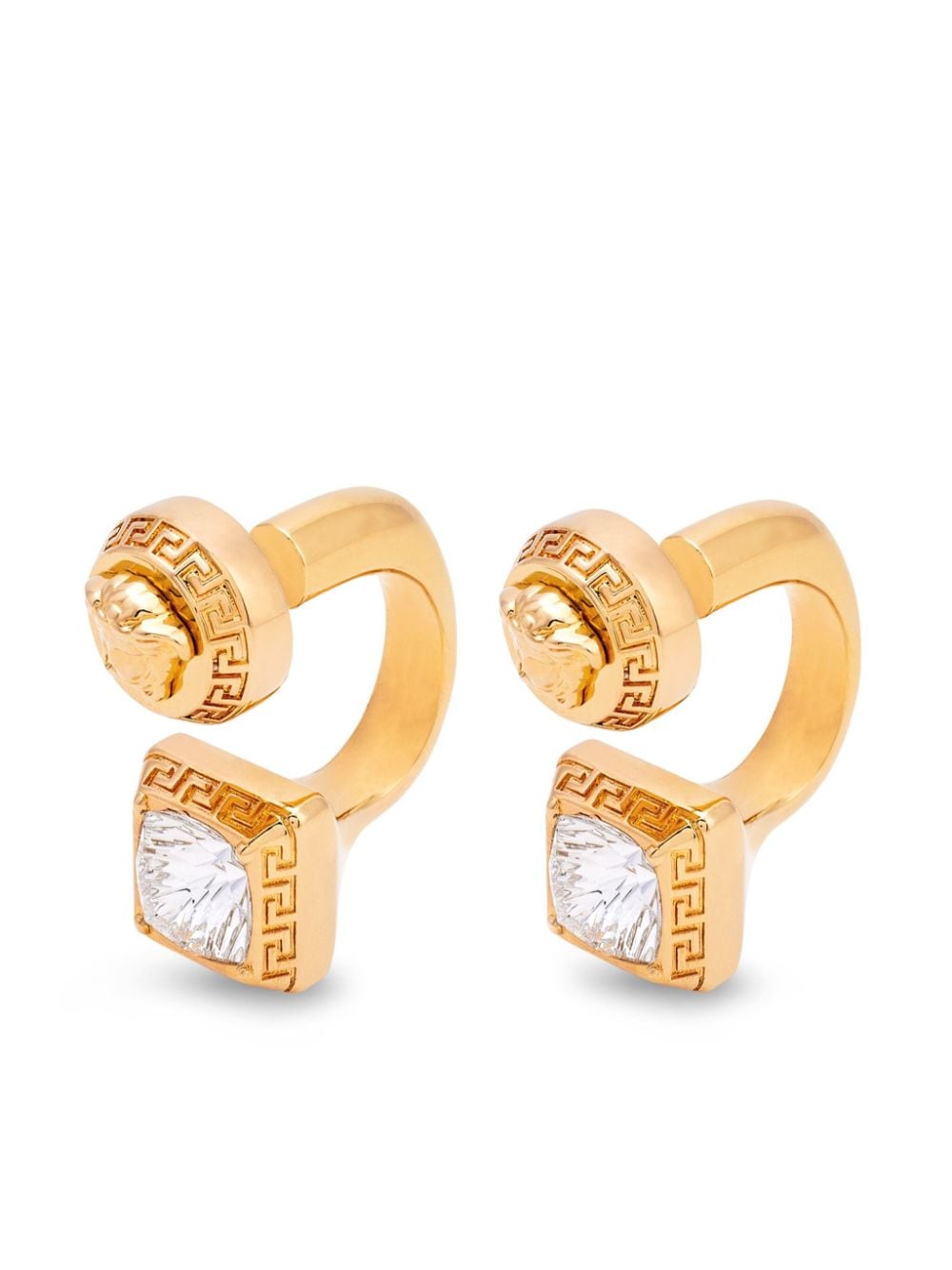 Versace crystal-embellished Greca earrings - Gold von Versace