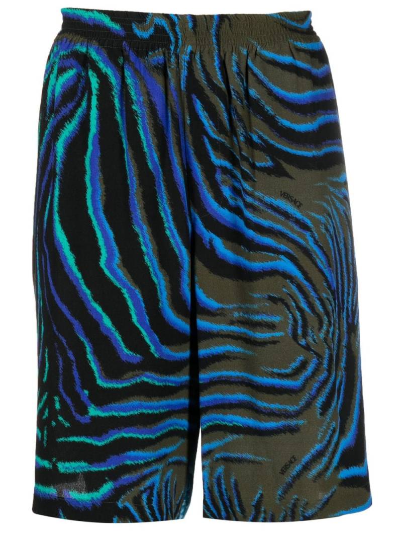 Versace elasticated-waist printed shorts - Blue von Versace