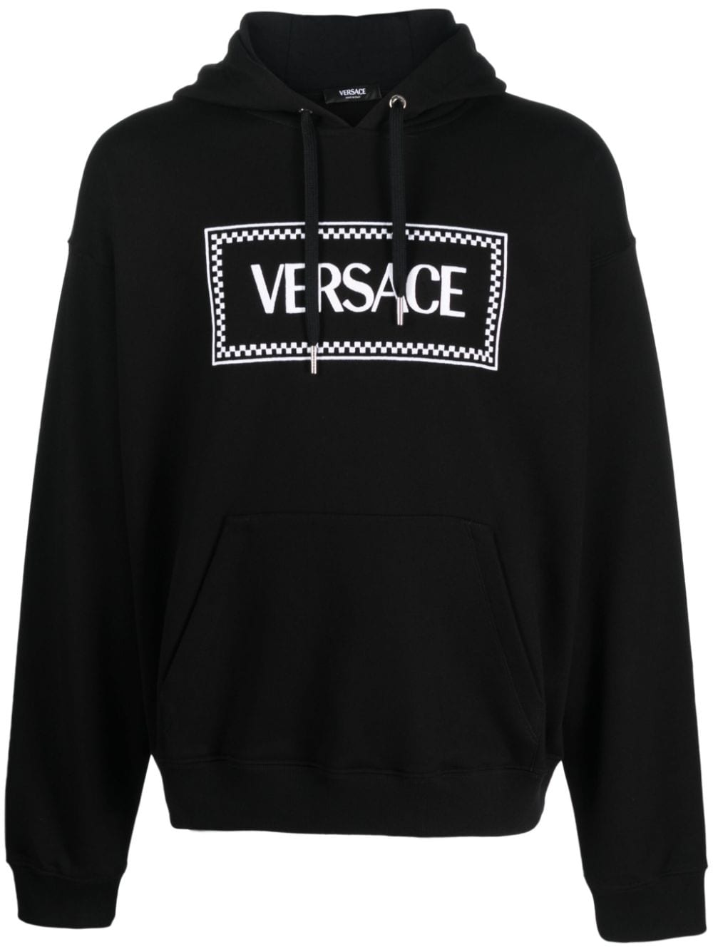 Versace 90s Vintage logo-embroidered hoodie - Black von Versace