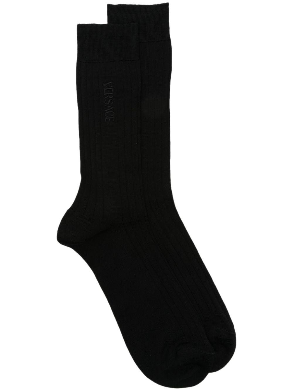 Versace embroidered-logo socks - Black von Versace