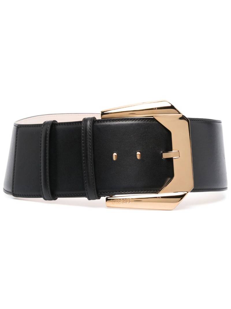 Versace engraved-logo leather belt - Black von Versace