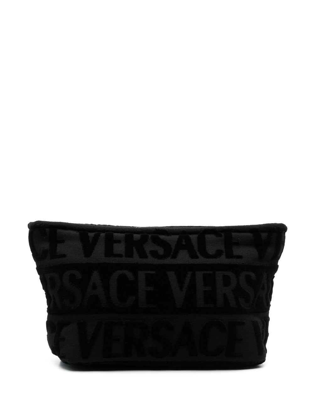 Versace flocked-logo wash bag - Black von Versace