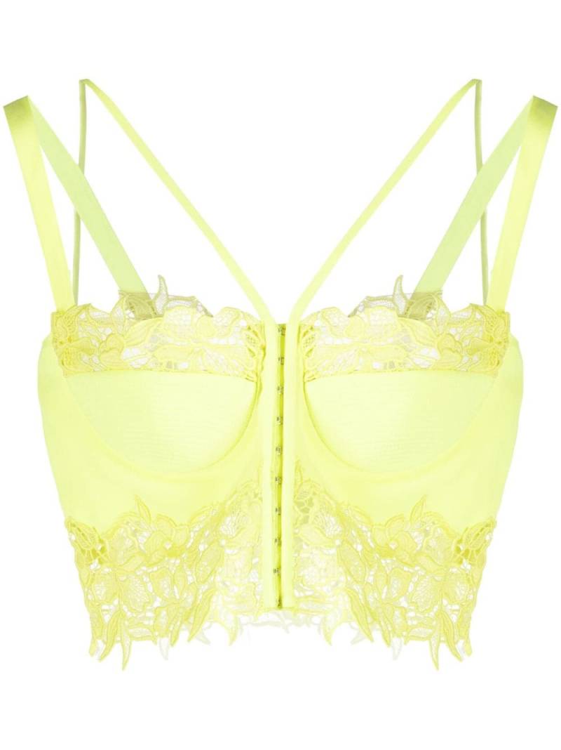 Versace floral lace corset - Yellow von Versace