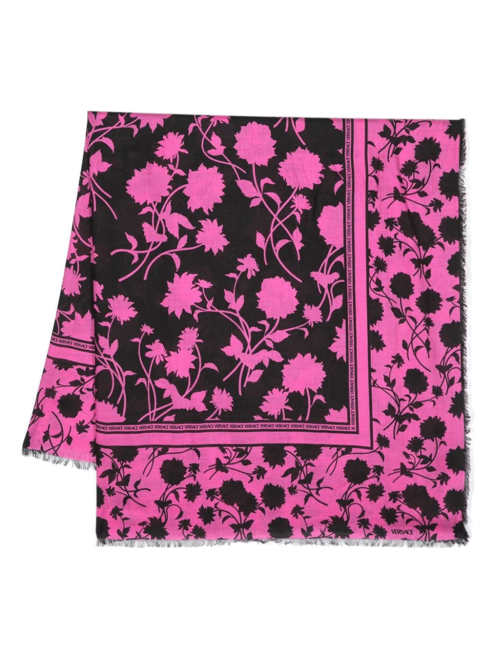 Versace floral modal-silk scarf - Pink von Versace