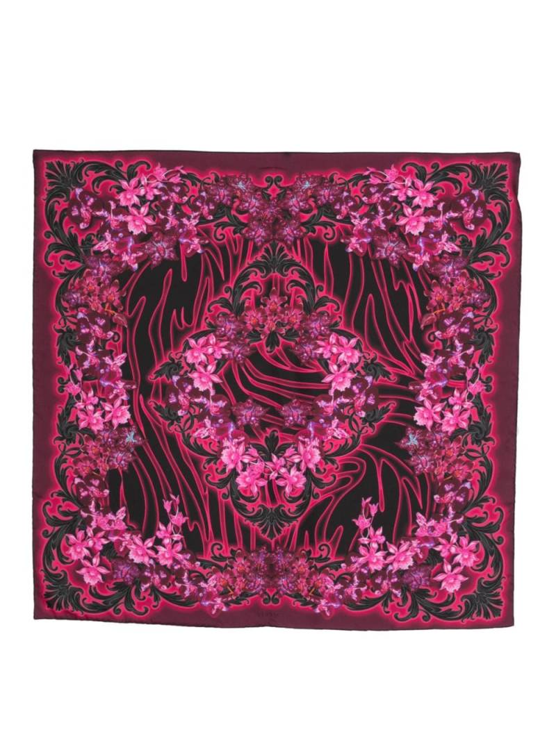 Versace floral-print silk scarf - Black von Versace