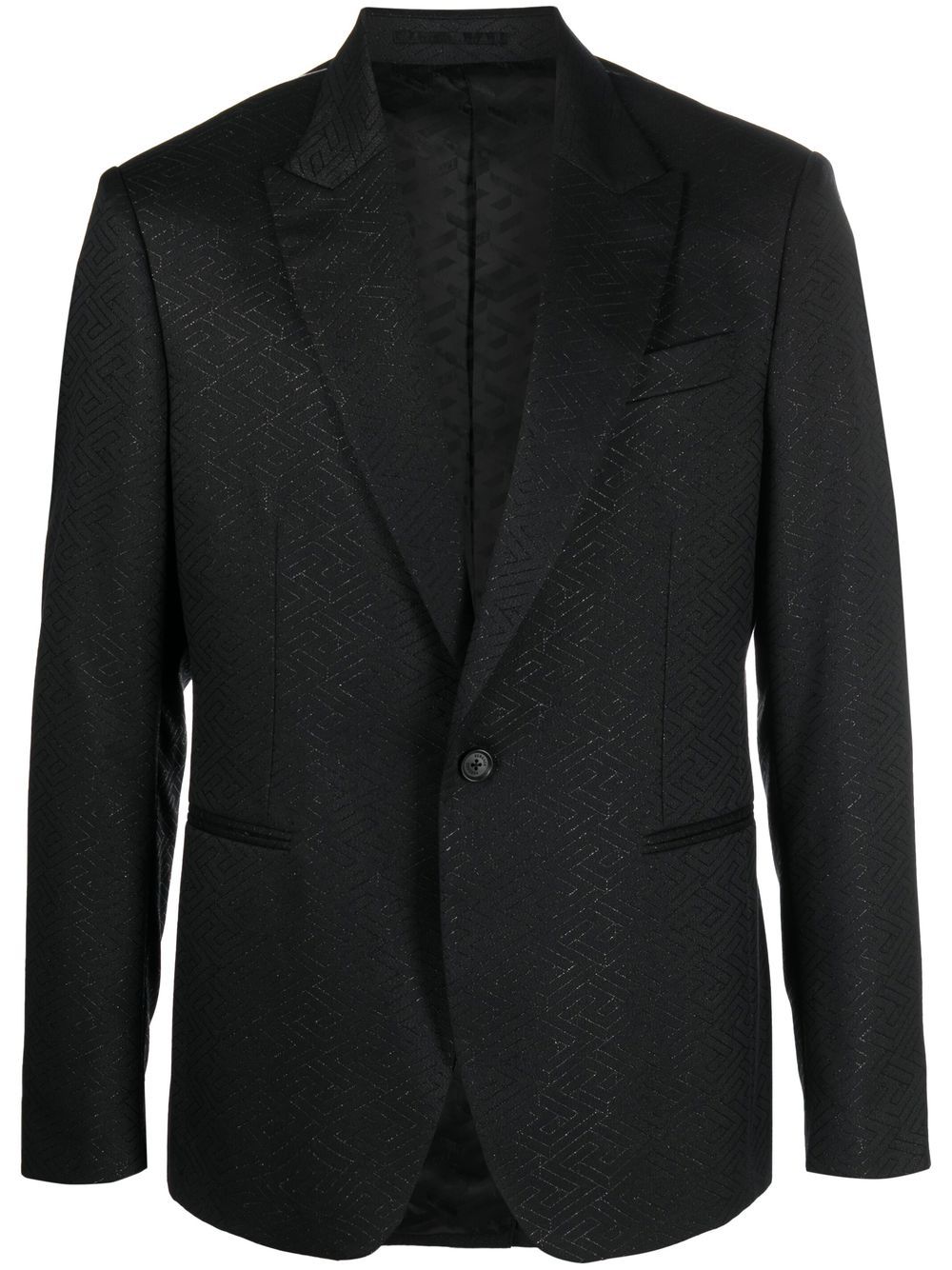 Versace geometric jacquard blazer - Black von Versace