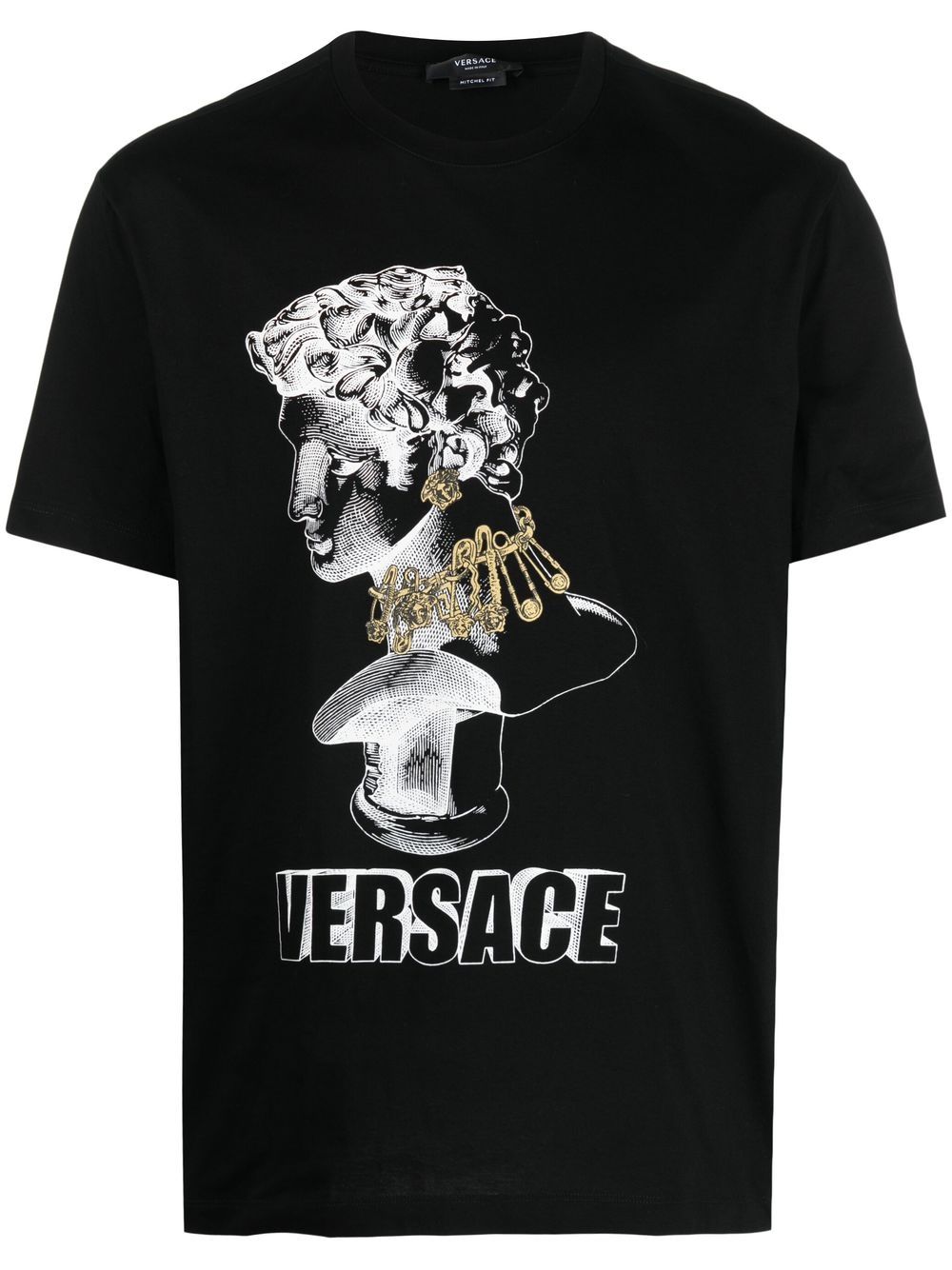 Versace illustration-print organic cotton T-shirt - Black von Versace