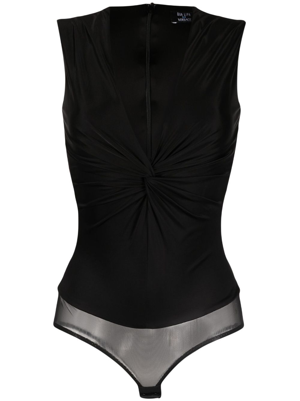 Versace knotted V-neck bodysuit - Black von Versace