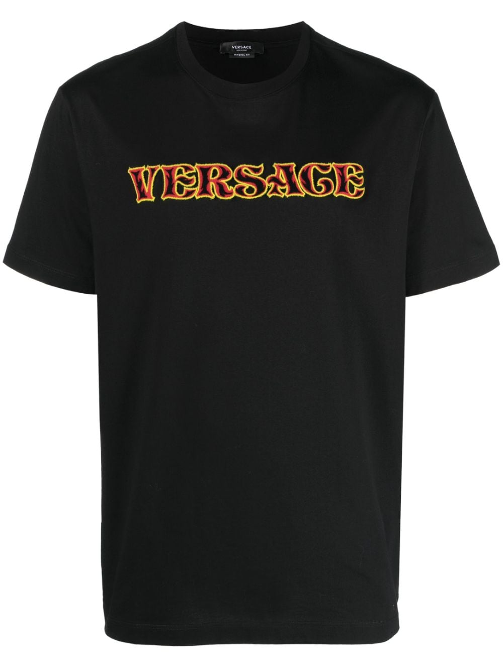 Versace logo-appliqué cotton T-shirt - Black von Versace