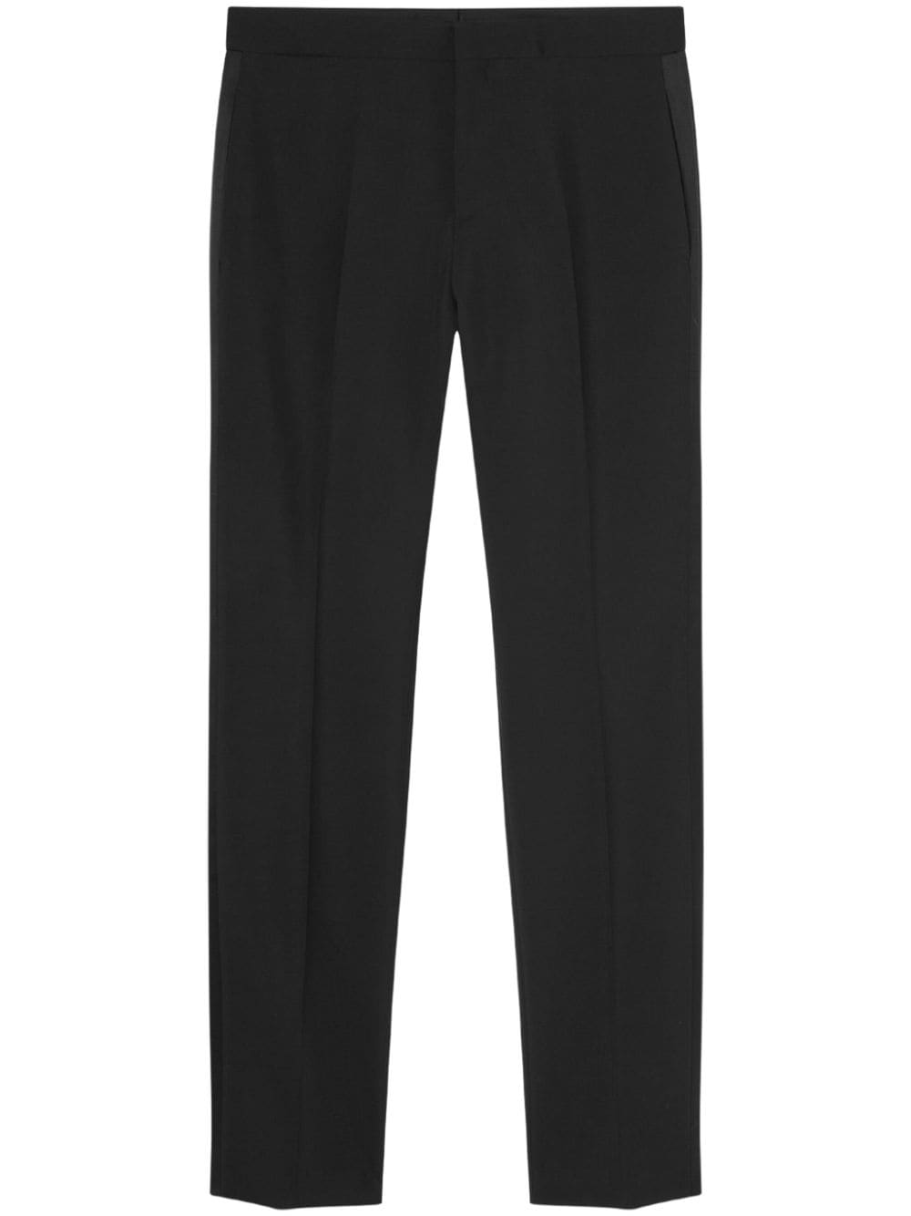 Versace logo-appliqué tapered chino trousers - Black von Versace