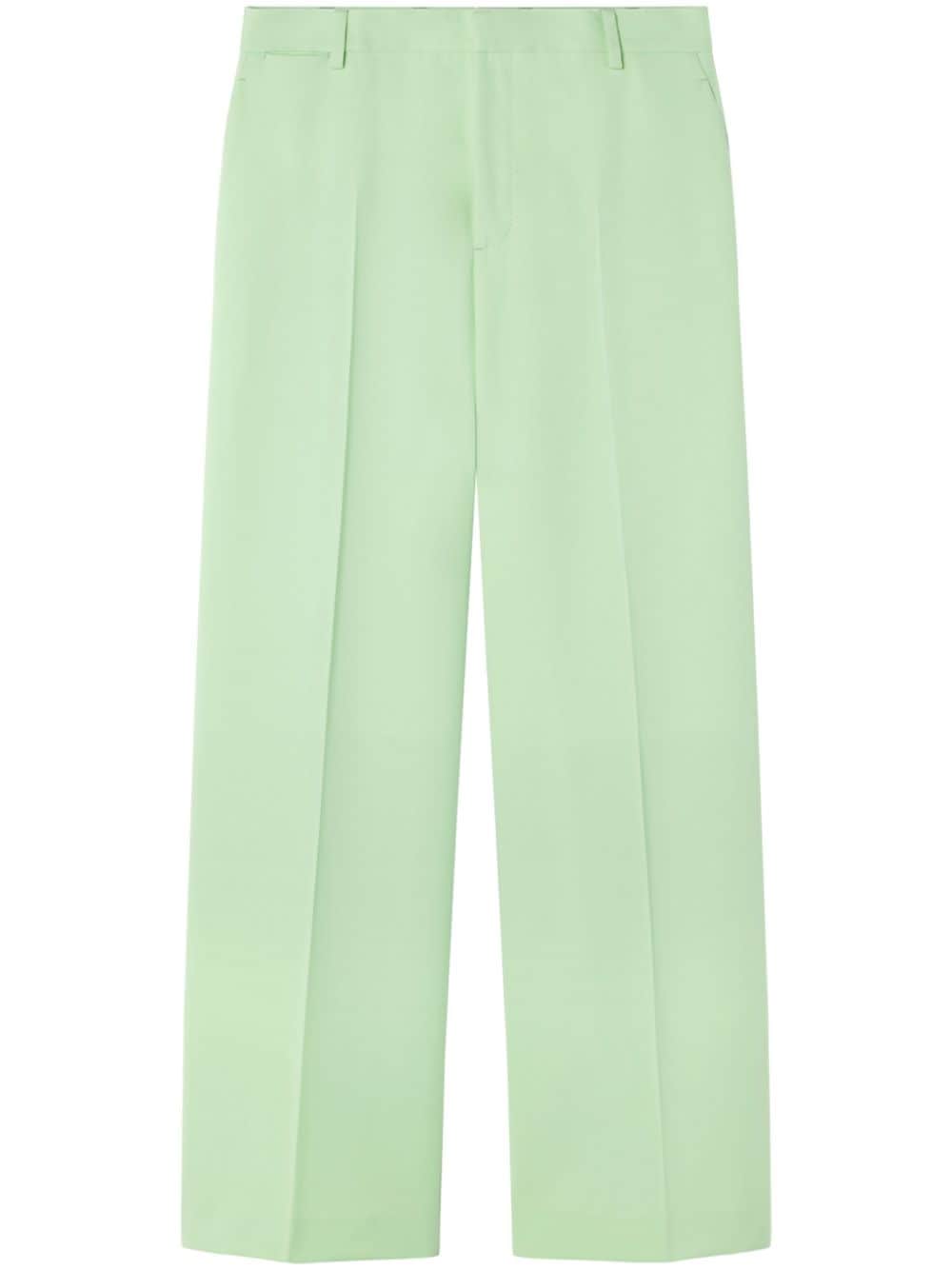 Versace logo-appliqué wide-leg trousers - Green von Versace