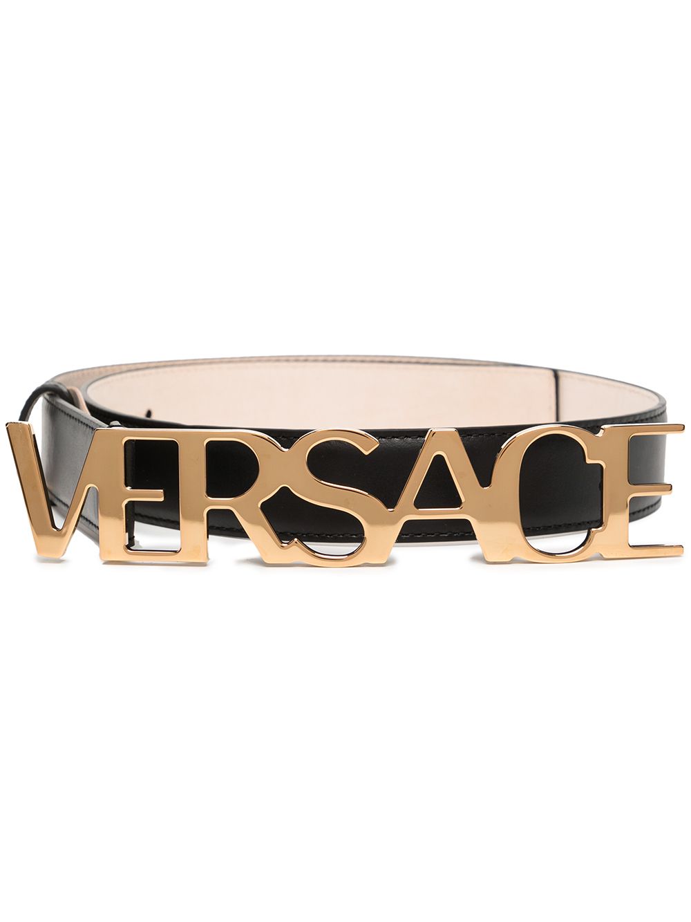 Versace Black Logo Buckle Belt von Versace