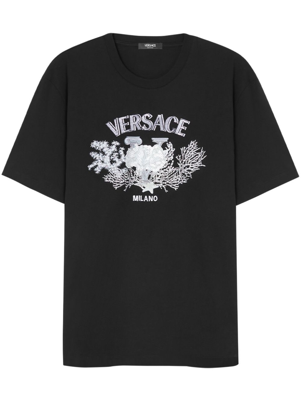 Versace logo-embellished cotton T-shirt - Black von Versace