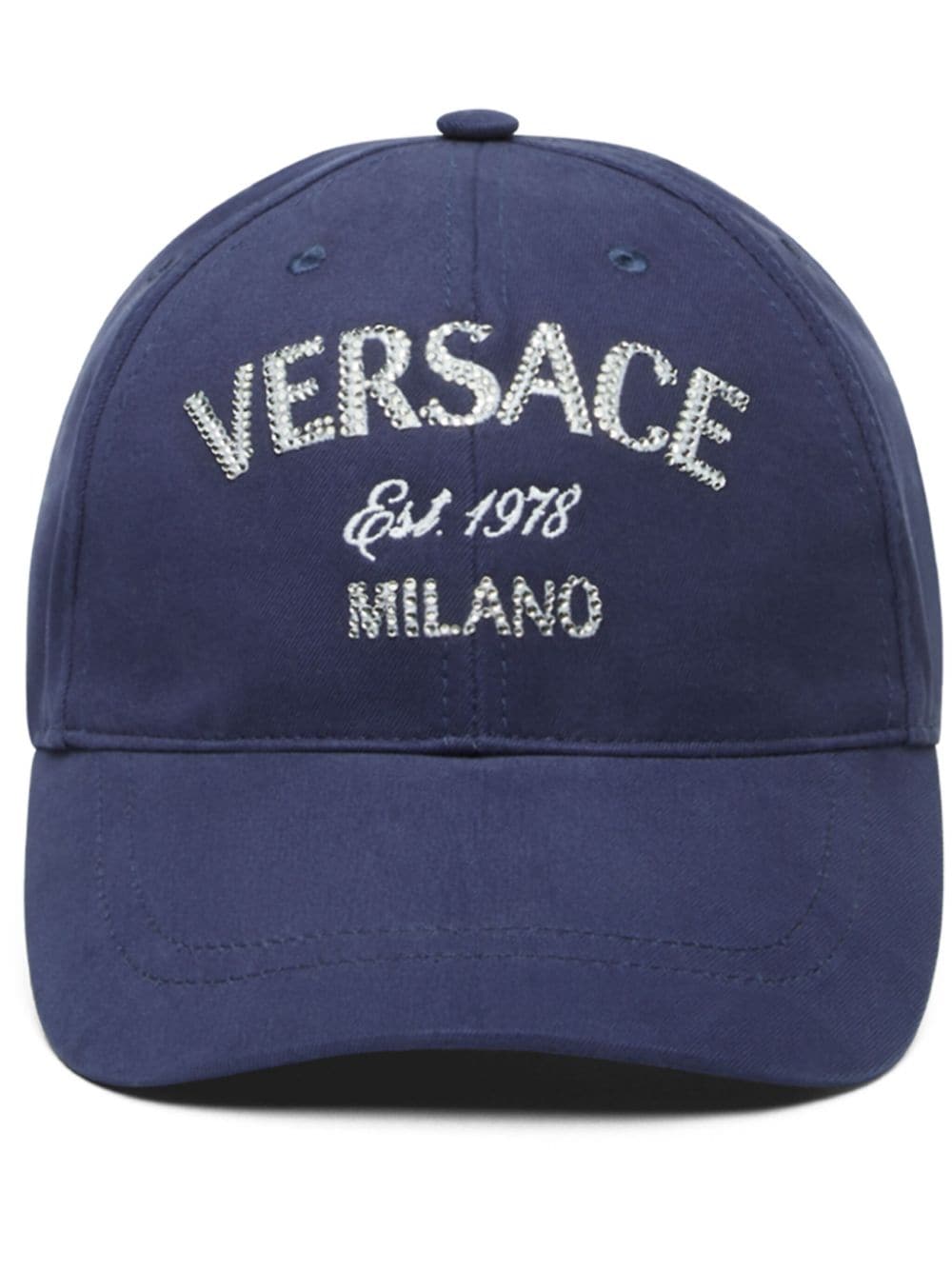 Versace logo-embellished denim cap - Blue von Versace