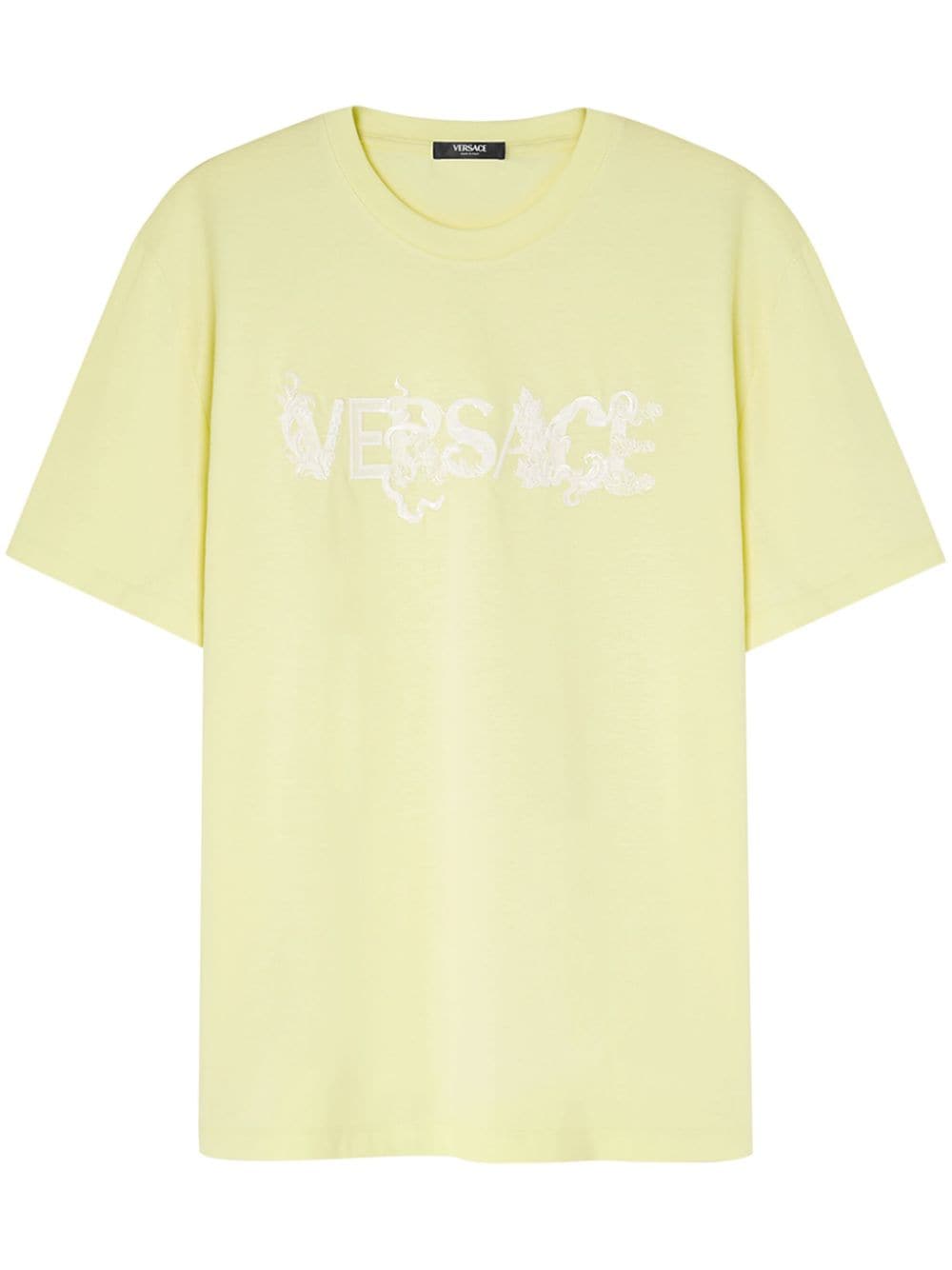 Versace logo-embroidered T-shirt - Yellow von Versace