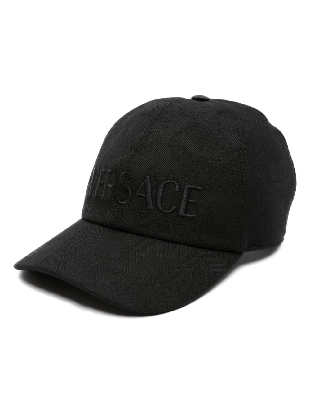 Versace logo-embroidered curved-peak cap - Black von Versace