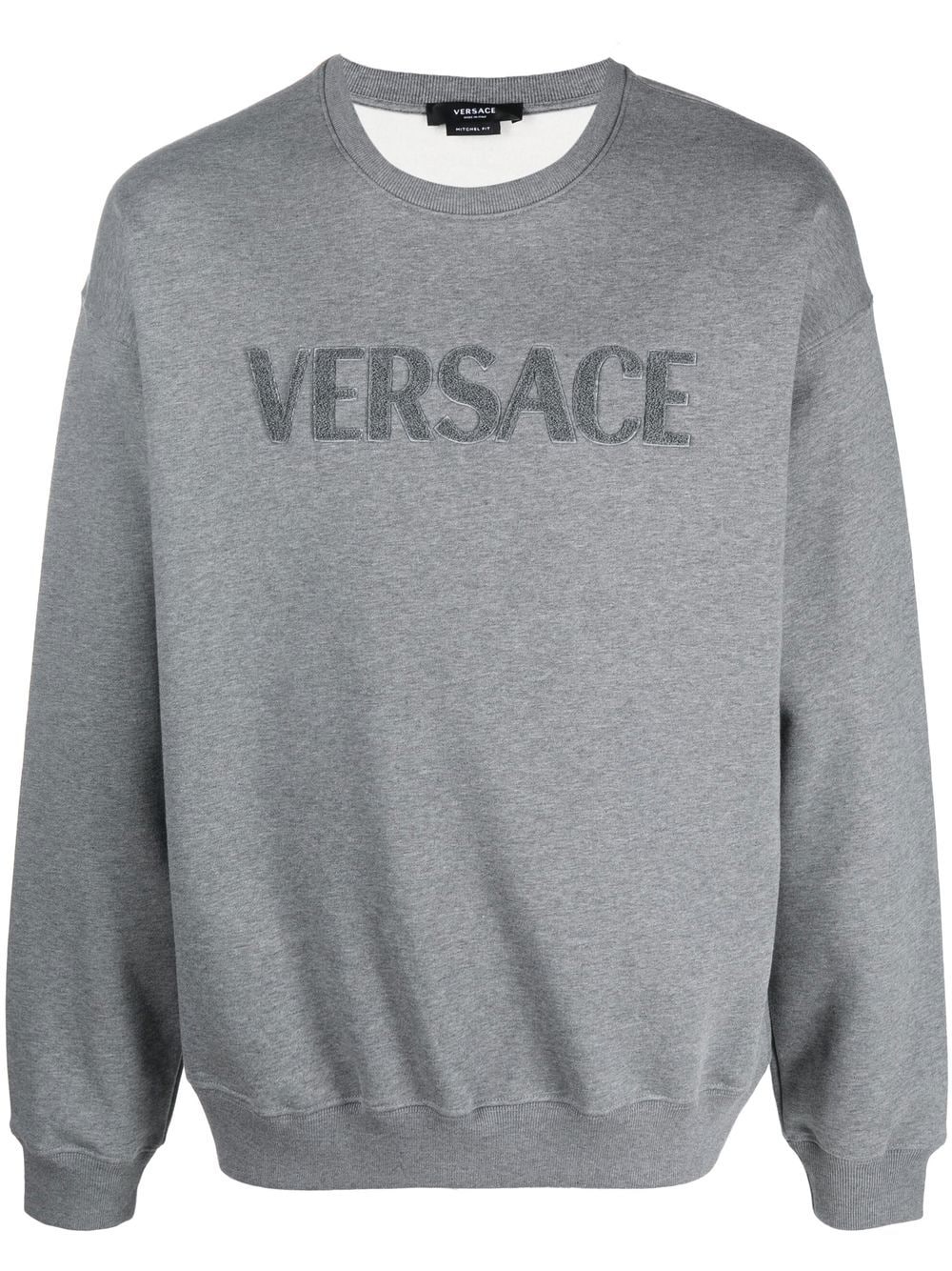 Versace logo-embroidered jersey sweatshirt - Grey von Versace