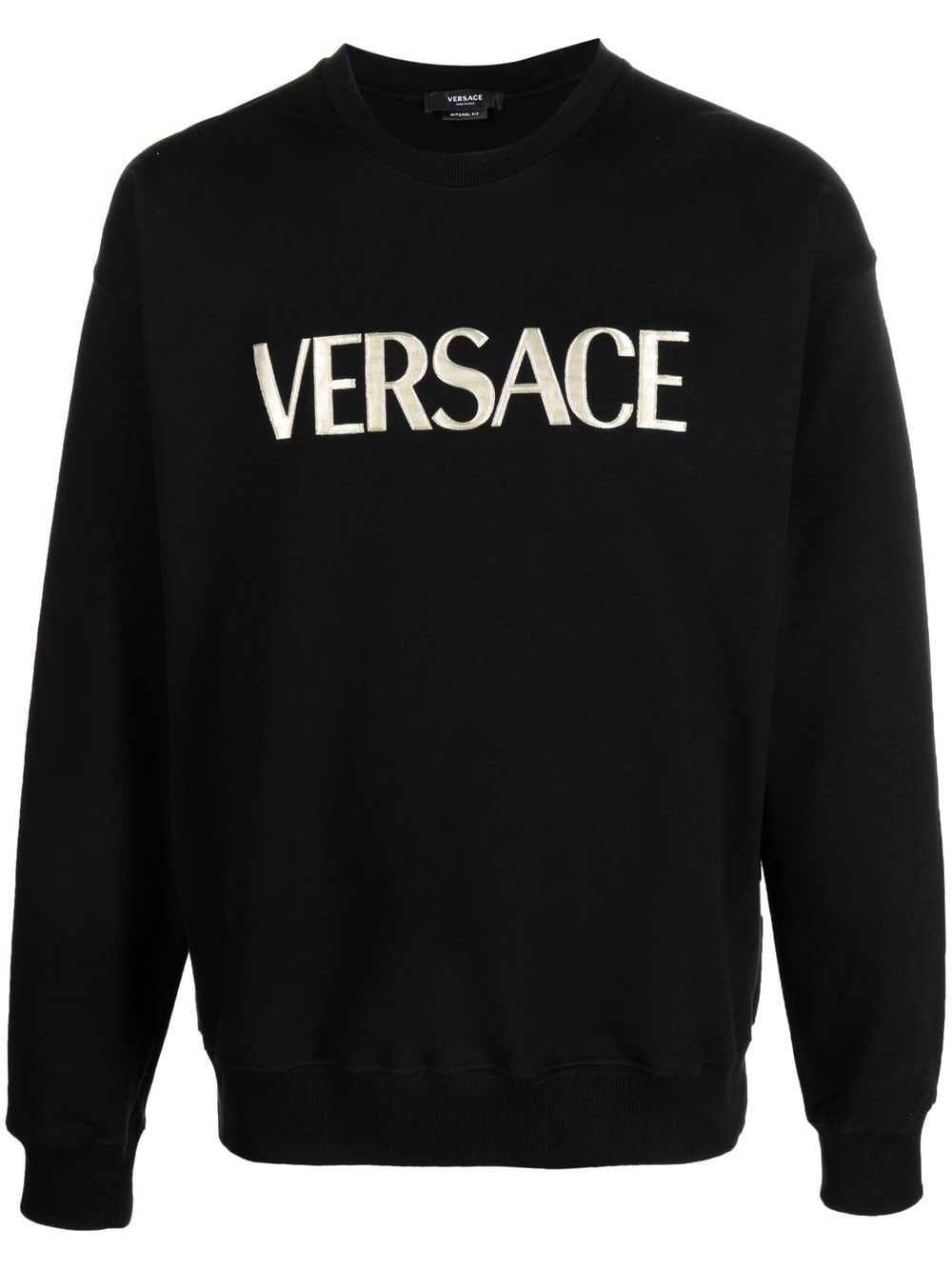 Versace logo-embroidery jersey jumper - Black von Versace