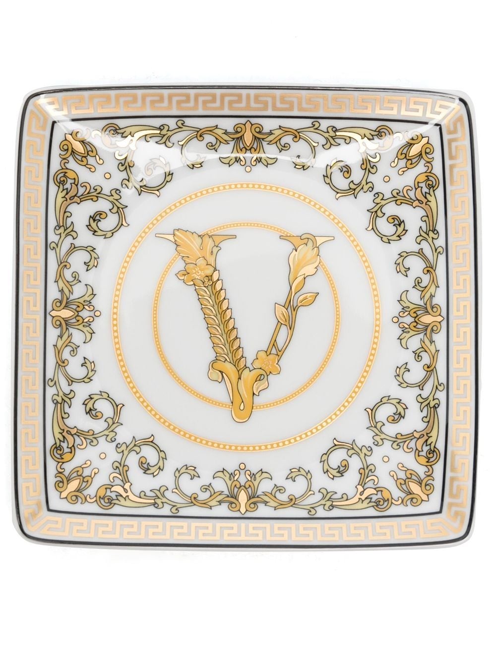 Versace logo engraved tray - White von Versace